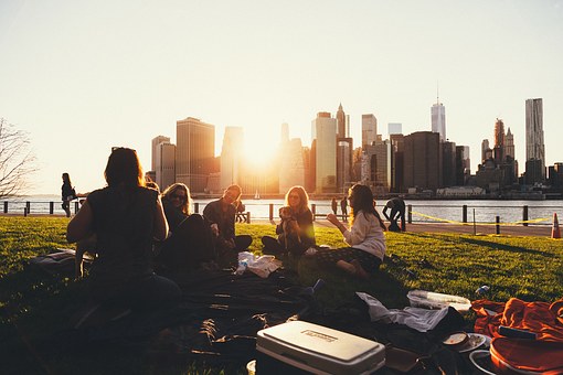 Picnic, Outdoors, Group, People, Friends