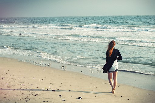 Beach Woman, Walking Away