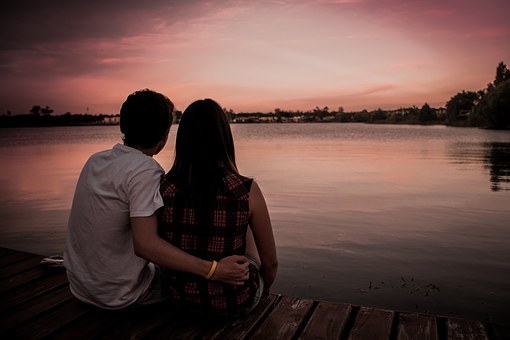 Couple, Love, Romance, Sunset Landscape