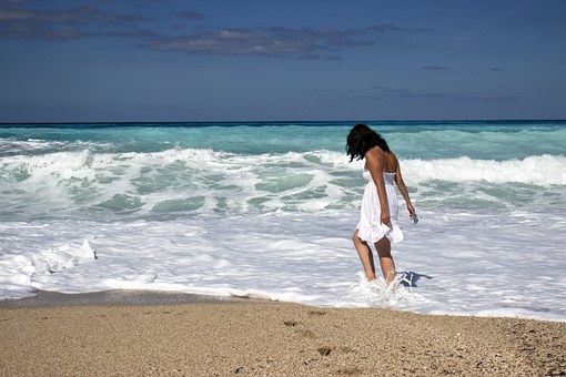 Girl, Sea, Beach, Young, Summer, People